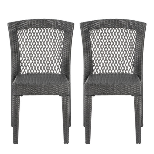Farley - Stacking Sidechair (Set of 2) With Open Backrests - Gray