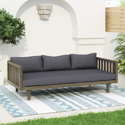 Claremont - 3 Seater Daybed Teak Acacia Wood Water Resistant Cushions