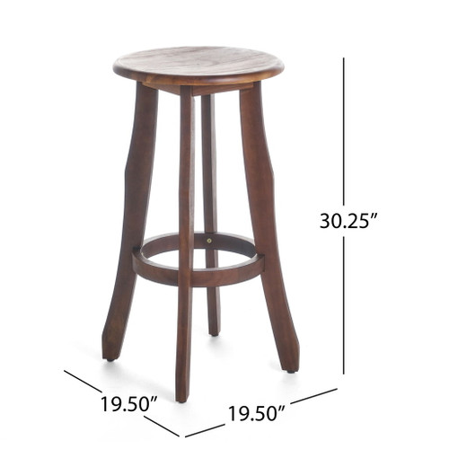 Primrose - Outdoor Acacia Wood Barstools With Foot Rest, (Set of 2) - Dark Brown