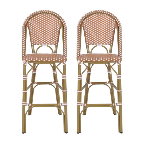 Outdoor Pe Rattan French Barstool Set