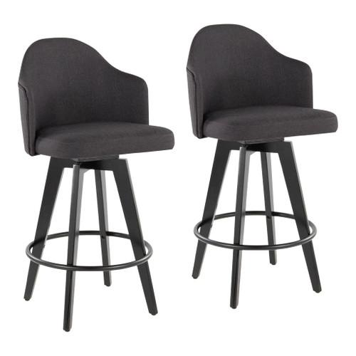 Ahoy - Fixed-Height Counter Stool (Set of 2) - Black Bamboo Legs