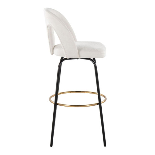 Ava - Upholstered Fixed-Height Barstool (Set of 2) - Black Base