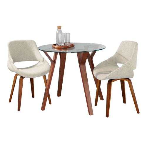 Folia - 3 Piece Round Fabrico Dining Set