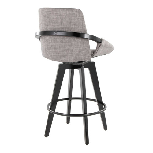 Cosmo - Fixed-Height Counter Stool (Set of 2) - Black Bamboo Base, Black Footrest