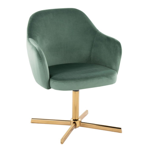 Buena - Swivel Accent Chair - Chrome Gold Metal Base