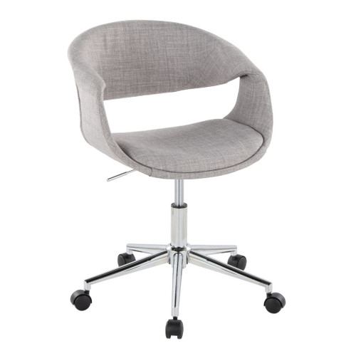 Curvo - Upholstered 5-Star Task Chair - Chrome Metal Base