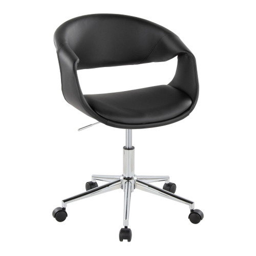 Curvo - Upholstered 5-Star Task Chair - Chrome Metal Base