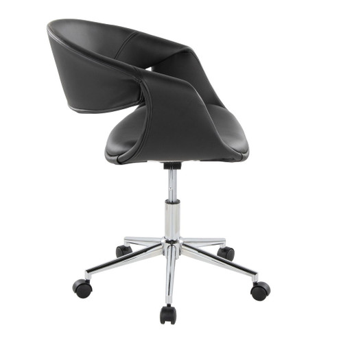 Curvo - Upholstered 5-Star Task Chair - Chrome Metal Base