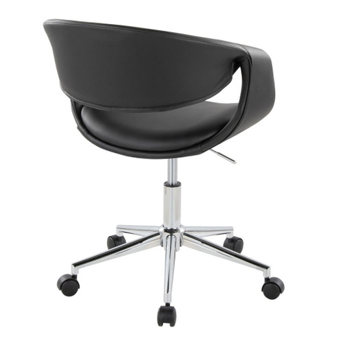 Curvo - Upholstered 5-Star Task Chair - Chrome Metal Base
