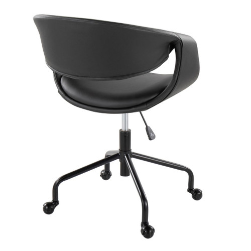 Curvo - Upholstered 4-Star Task Chair - Black Metal Base