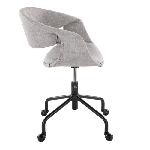 Curvo - Upholstered 4-Star Task Chair - Black Metal Base