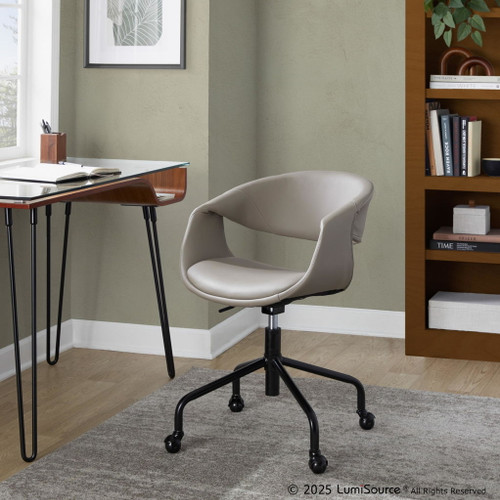 Curvo - Upholstered 4-Star Task Chair - Black Metal Base