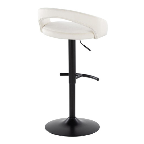 Grotto - Upholstered Adjustable Barstool - Black Metal Base