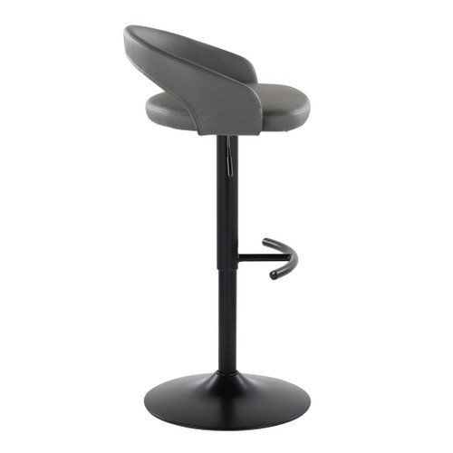 Grotto - Upholstered Adjustable Barstool - Black Metal Base