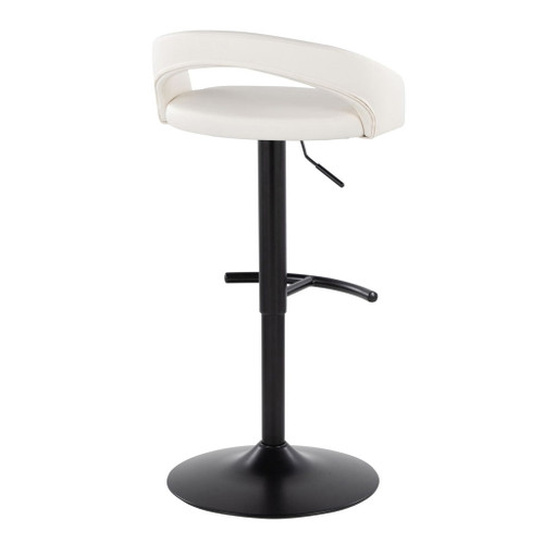 Grotto - Upholstered Adjustable Barstool - Black Metal Base