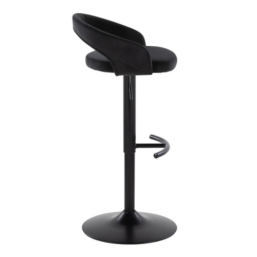 Grotto - Upholstered Adjustable Barstool - Black Metal Base