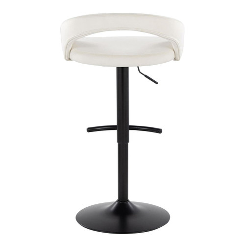 Grotto - Upholstered Adjustable Barstool - Black Metal Base