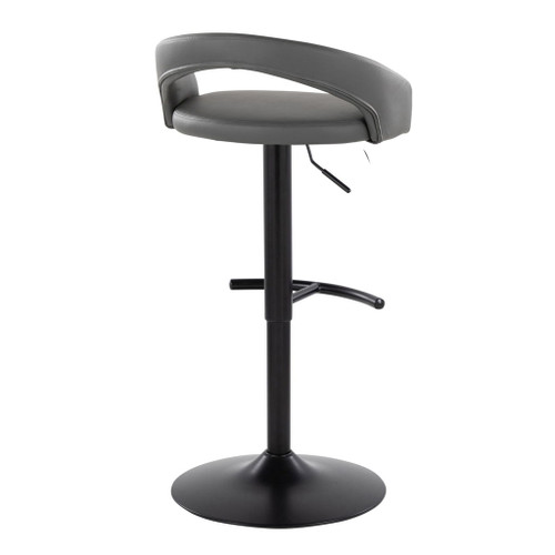 Grotto - Upholstered Adjustable Barstool - Black Metal Base