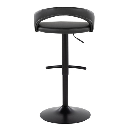 Grotto - Upholstered Adjustable Barstool - Black Metal Base