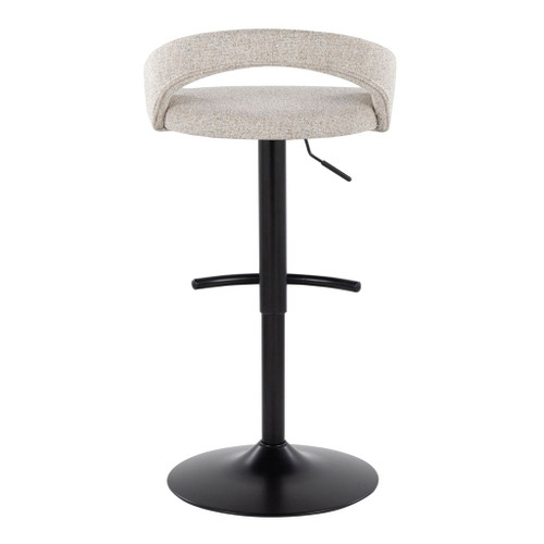 Grotto - Upholstered Adjustable Barstool - Black Metal Base