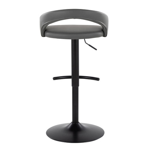 Grotto - Upholstered Adjustable Barstool - Black Metal Base