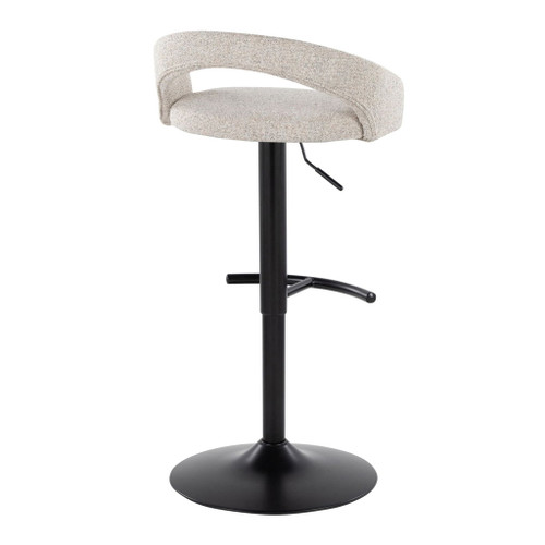Grotto - Upholstered Adjustable Barstool - Black Metal Base