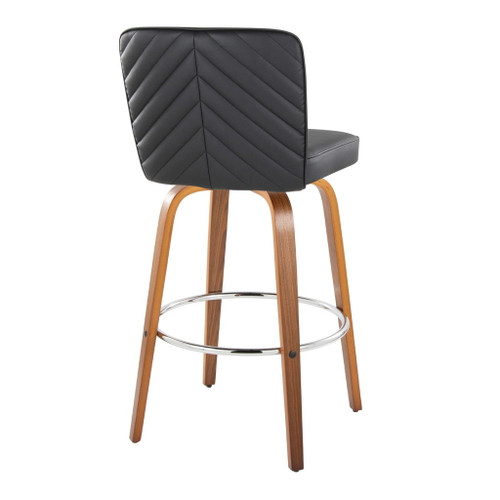 Henry - Fixed-Height XL Barstool (Set of 2) - Walnut Wood