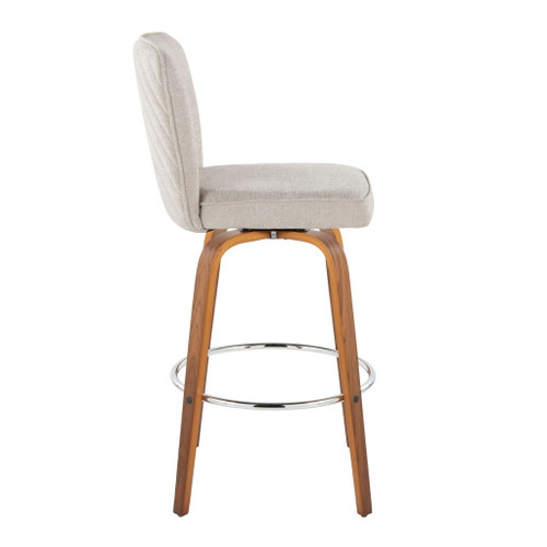 Henry - Fixed-Height XL Barstool (Set of 2) - Walnut Wood