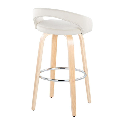 Grotto - 30" Upholstered Fixed-Height Barstool (Set of 2) - Natural Wood