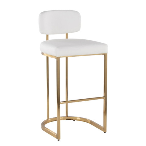 Demi - Fixed-Height Barstool (Set of 2) - Gold Metal Base