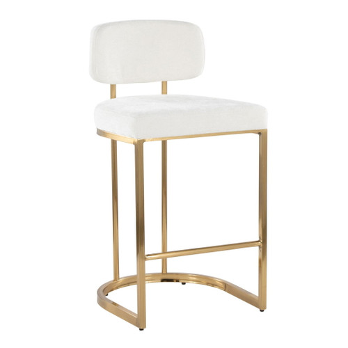 Demi - Fixed-Height Barstool (Set of 2) - Gold Metal Base