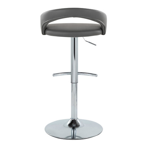 Grotto - Upholstered Adjustable Barstool - Chrome Metal Base