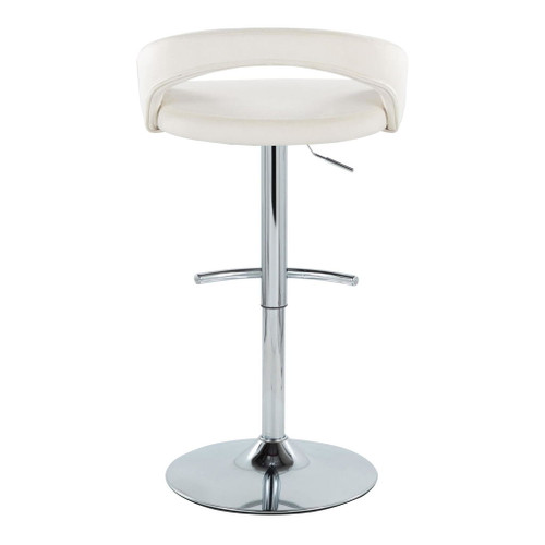 Grotto - Upholstered Adjustable Barstool - Chrome Metal Base