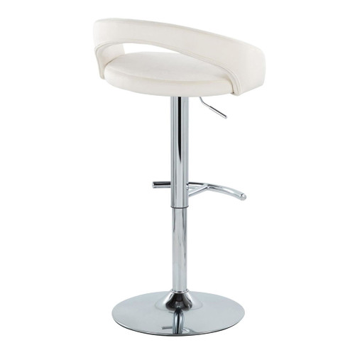 Grotto - Upholstered Adjustable Barstool - Chrome Metal Base