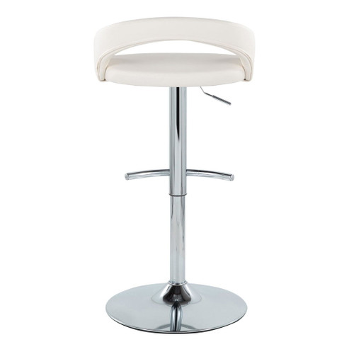 Grotto - Upholstered Adjustable Barstool - Chrome Metal Base