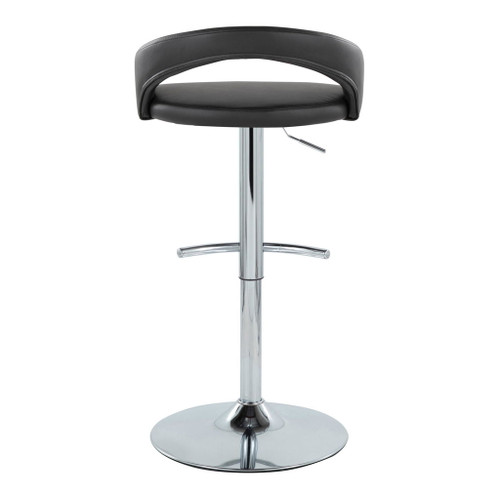 Grotto - Upholstered Adjustable Barstool - Chrome Metal Base