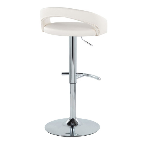 Grotto - Upholstered Adjustable Barstool - Chrome Metal Base