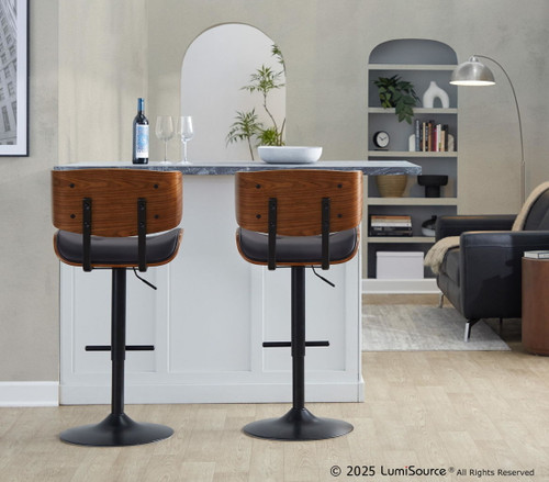 Lombardi - Adjustable Barstool - Black Base