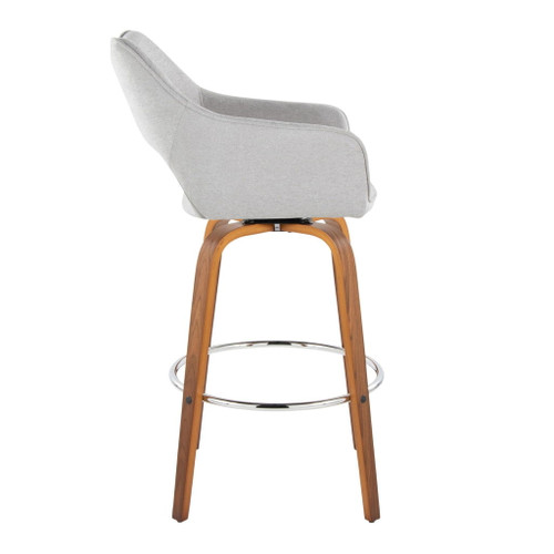 Mustang - Fixed-Height XL Barstool (Set of 2) - Walnut Wood