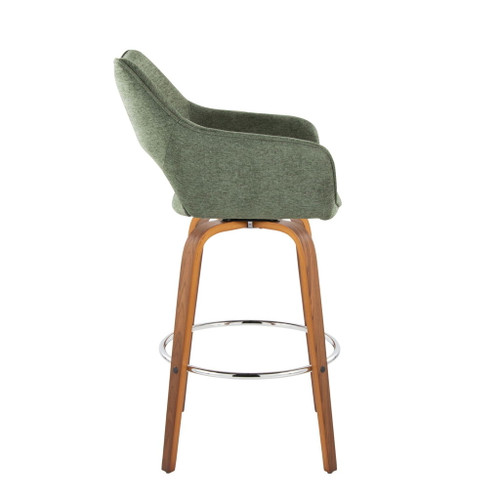 Mustang - Fixed-Height XL Barstool (Set of 2) - Walnut Wood