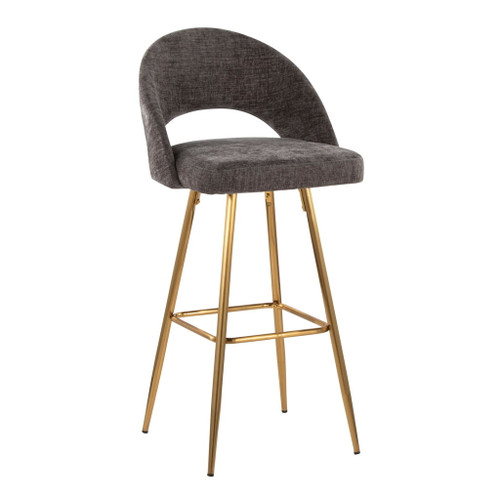 Renee - Upholstered Fixed-Height Barstool (Set of 2) - Gold Base