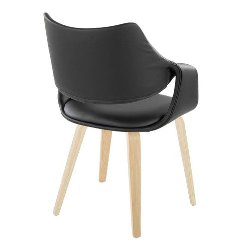 Curvo - High Back Upholstered Chair (Set of 2) - Natural Wood Legs