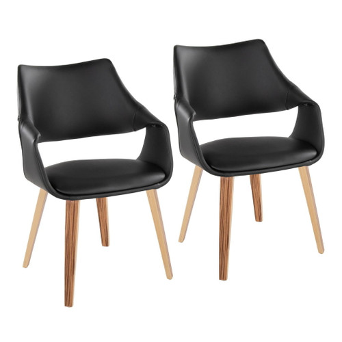 Curvo - High Back Upholstered Chair (Set of 2) - Zebra Wood Legs