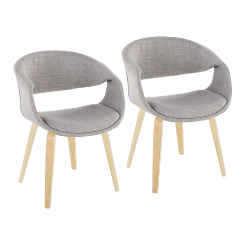 Curvo - Upholstered Chair (Set of 2) - Natural Wood Legs