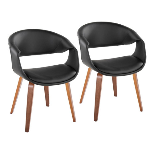 Curvo - Upholstered Chair (Set of 2) - Walnut Wood Legs