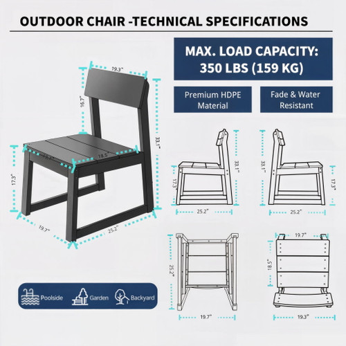 All Weather Patio Dining Chairs (Set of 2)