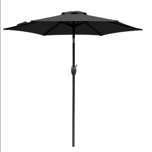 Umbrella With Crank Lift & Tilt, UV-Resistant Canopy For Patio