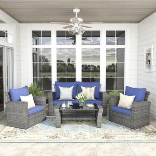 Modern Patio Set With Table And Cushions