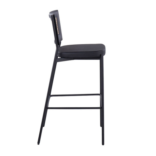 Rattan Tania - 29" Fixed-Height Barstool (Set of 2) - Black