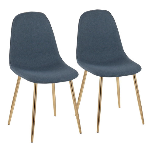 Pebble - Contemporary Chair (Set of 2) - Gold Steel